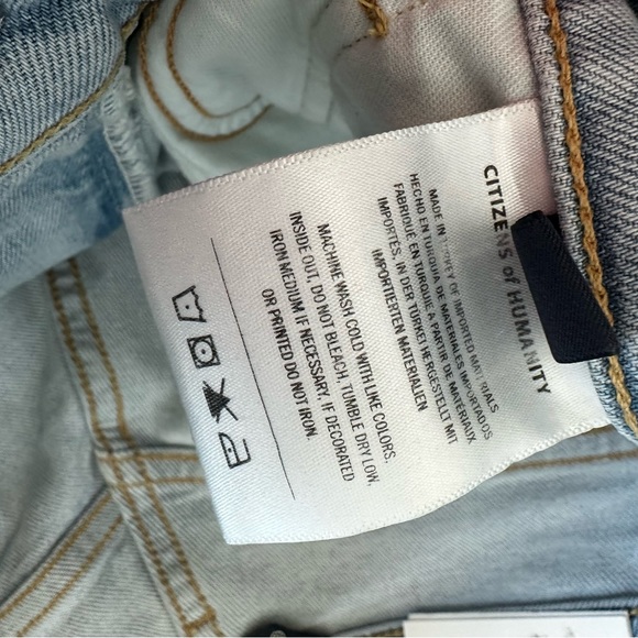 CITIZENS OF HUMANITY Daphne Ripped High Waist Raw Hem Crop Stovepipe Jeans - Picture 12 of 14